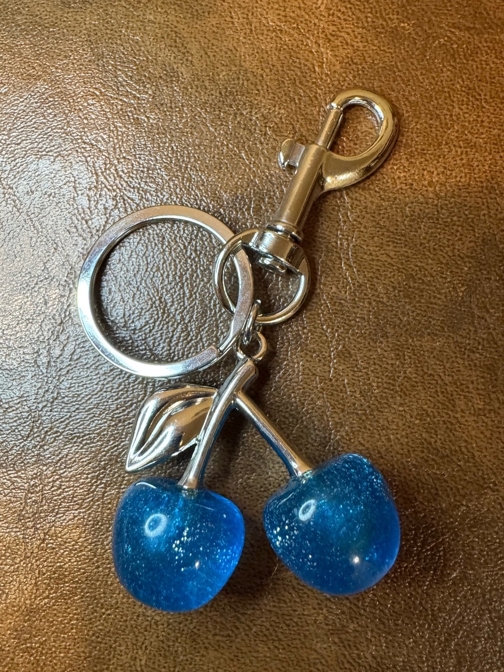 NWT Blue Glitter Cherry Bag Charm 🍒